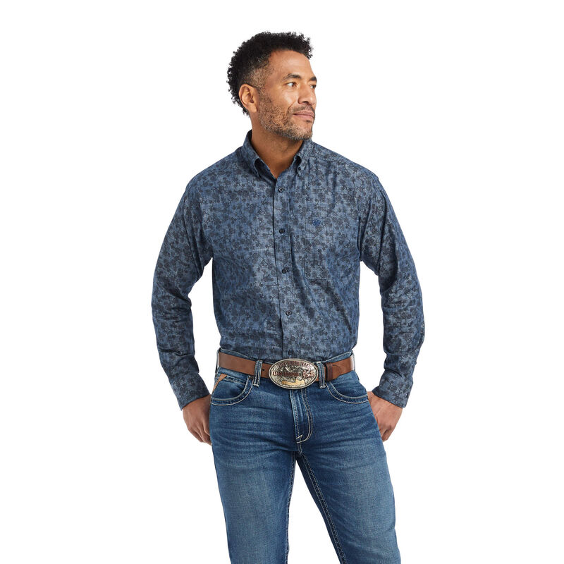 Ariat Hemden Herren - Girard Classic Fit DunkelBlau ( PWDQG-3052 )